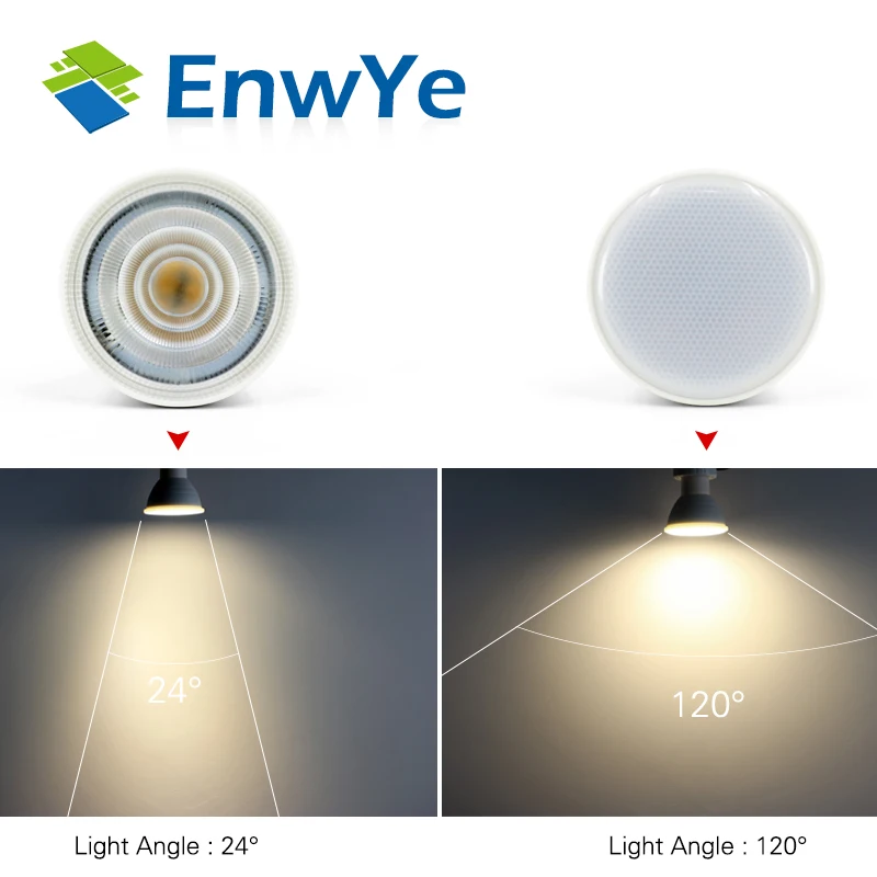 EnwYe E27 E14 MR16 GU5.3 GU10 Lampada LED Bombilla 6 W 220 V Bombillas LED de la lámpara del proyector de lámpara de la luz del punto