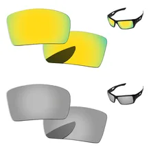 Серебристые и 24 K золотые 2 пары зеркальные поляризованные Сменные линзы для очков 1 и 2 солнцезащитные очки в оправе UVA и UVB Защита