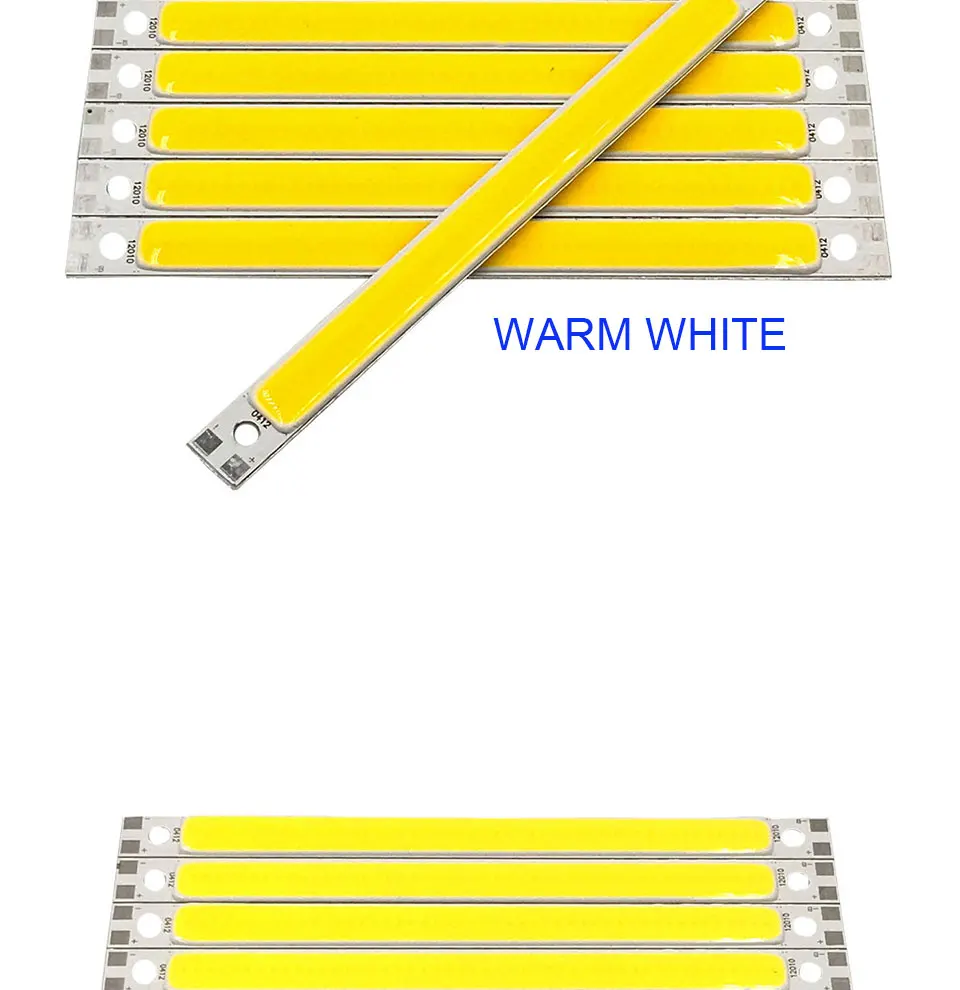 120mm 4.72in LED Bar Light Strip COB Bulb 12V 7W 10W LED Lamp Green Blue Red White Emitting Colors 12010mm COB Chip (6)