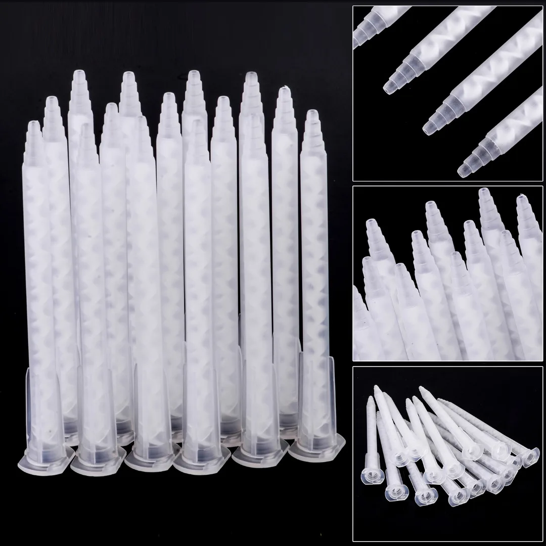 15pcs/lot Plastic Mixing Nozzle 103mm 50ML MA5.4-17S Dual Cartridge Epoxy Static Mixer Mixed Nozzles for Mixing Glue