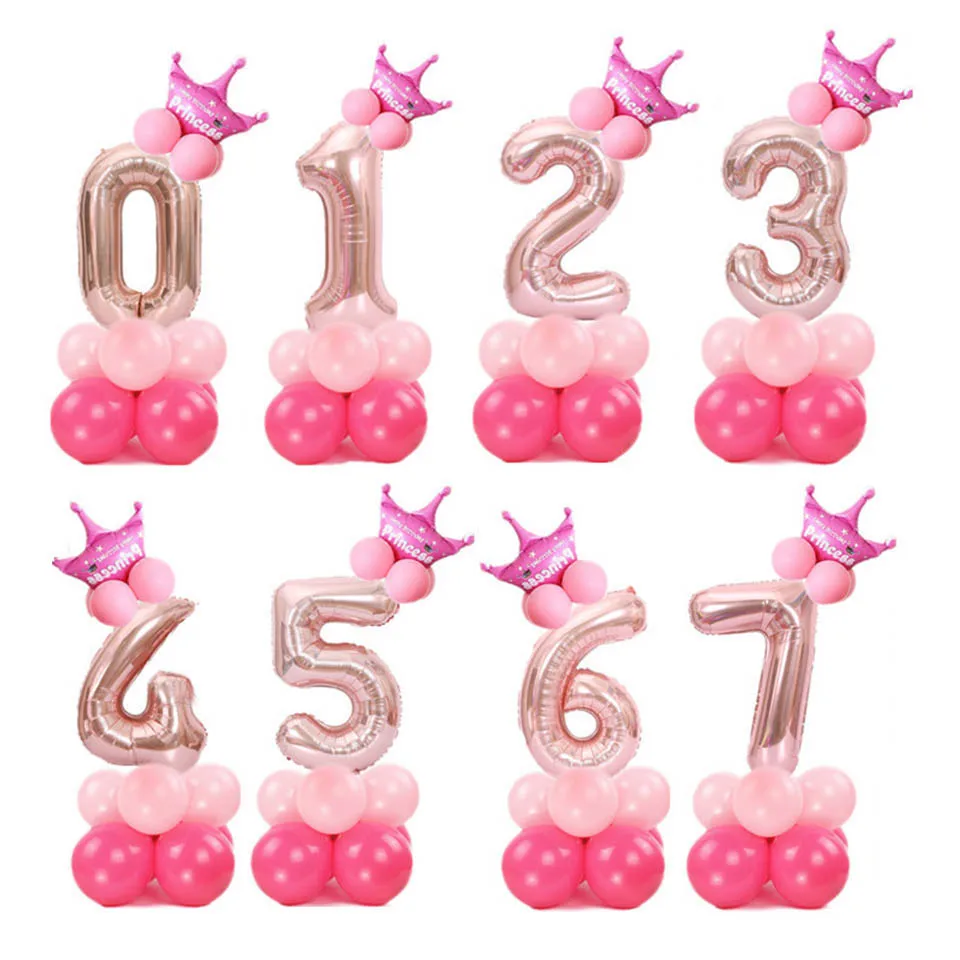 Воздушные шары из фольги с цифрами Tronzo, 13 шт., воздушные шары для первого дня рождения, украшения для вечеринки в честь Дня Рождения, детский душ, Свадебный фольгированный шар