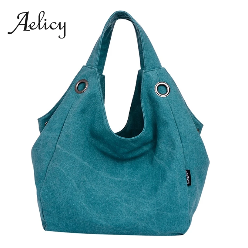 

Aelicy Students Large Satchel Shoulder Bag Female Quality Canvas Foldable Shopping Bag Vintage Fashion Women Tote Handbag