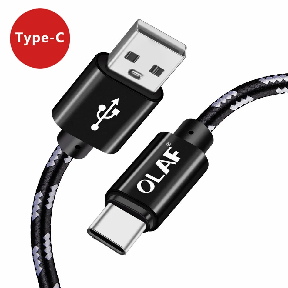 Олаф Micro USB кабель 2.1A Быстрая зарядка и синхронизация данных кабели для samsung нейлоновая оплетка type-C USB C кабель для huawei mate 20 Pro