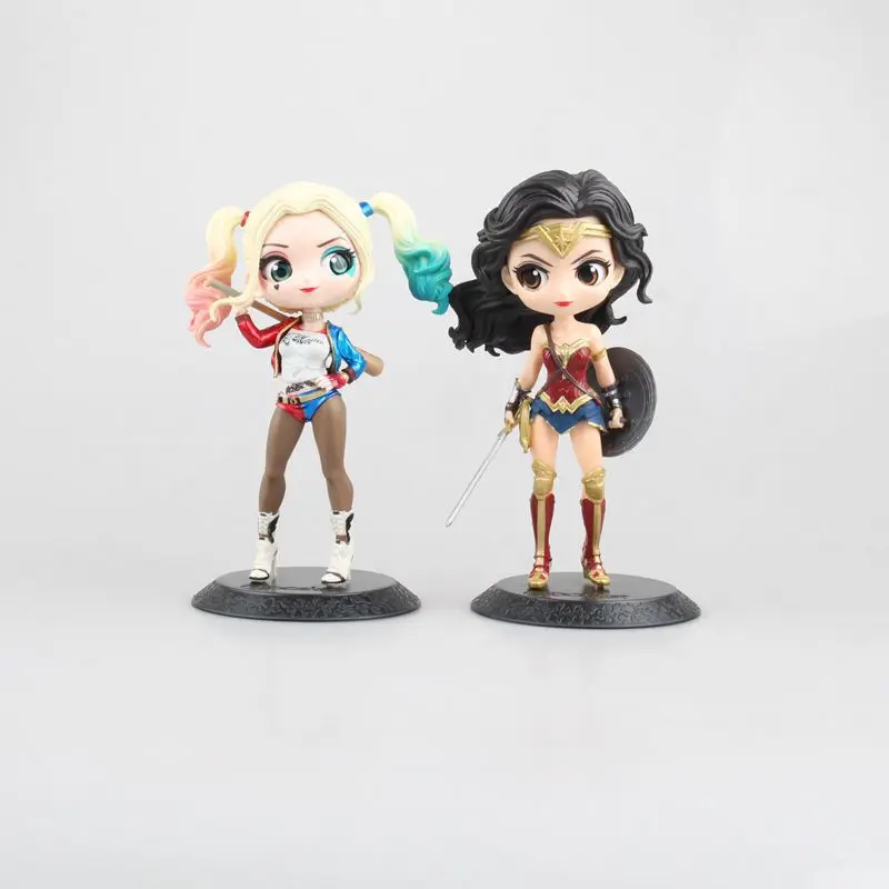 15 см аниме фигурка Q версия большие глаза Harleen Quinzel/Wonder Woman фигурка Коллекционная модель игрушки для мальчиков