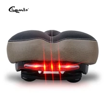Chaunts MTB Bike Taillight Cushion Bike Leather Saddle Rail Hollow Soft Bicycle Part Cycling Seat Saddle Cover 2 Styles bike saddle with tail light mtb bike leather rail hollow gear soft bicycle taillight cycling seat saddle cover