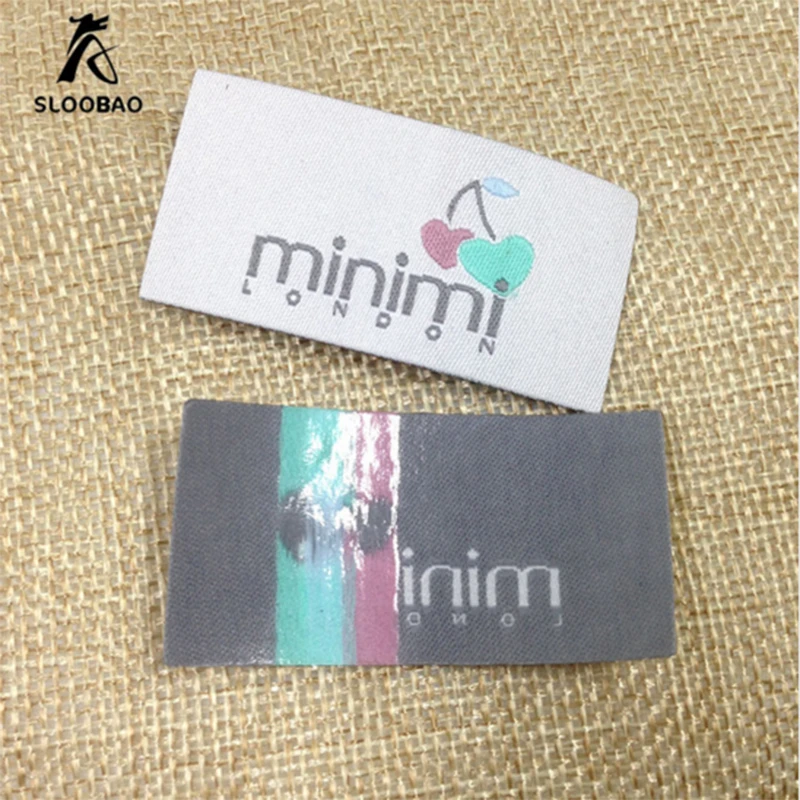 Custom Embroidered Garment Accessories Loop Fold Clothing Labels