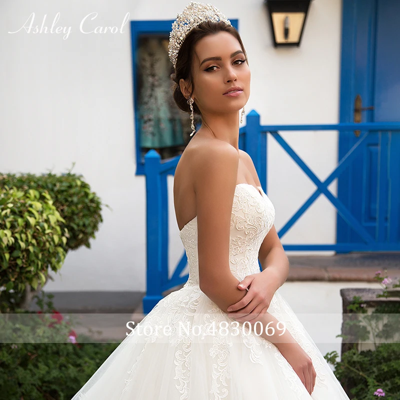 Ashley Carol Elegant Wedding Dresses For Women With Jacket 2 In 1 Appliques Lace Up Princess Wedding Gown Vestidos De Novia 3