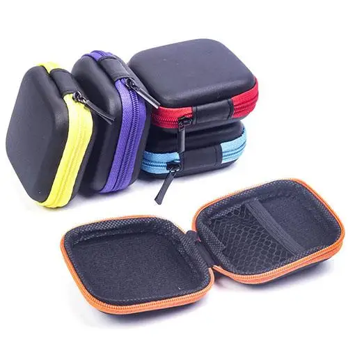 

Square Pocket Hard Case Storage Bag for Headphone Earphone Earbuds TF SD Card！