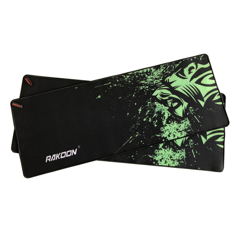 Green Print Large Gaming Mouse Pad Anti-slip Natural Rubber Mouse Mat Keyboard Pad Desk Mat For Laptop Computer Gamer Mousepad