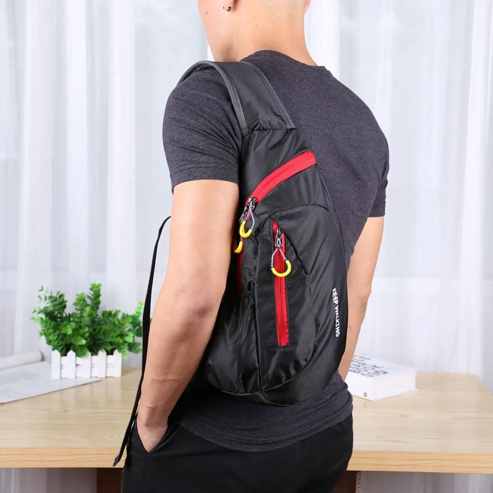 Мужская водонепроницаемая нейлоновая нагрудная сумка для мужчин и женщин, портативная Беговая сумка через плечо, диагональная посылка, спортивная сумка для велоспорта, бега, пешего туризма