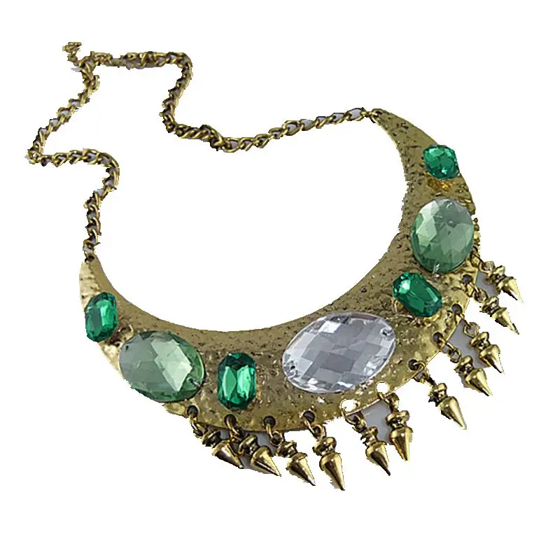 

CirGen Fashion Vintage Gold Color Choker Bohemia moon rivet Crystal pendant Collar Statement Chain necklace Women jewelry Item