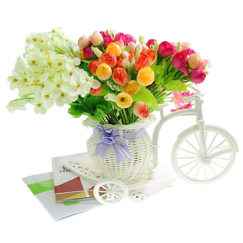 

Creative Tricycle Room Craft Ornament Rattan Big Wheel Float Round Simulation Rattan Small Float Flower Pot Decoration