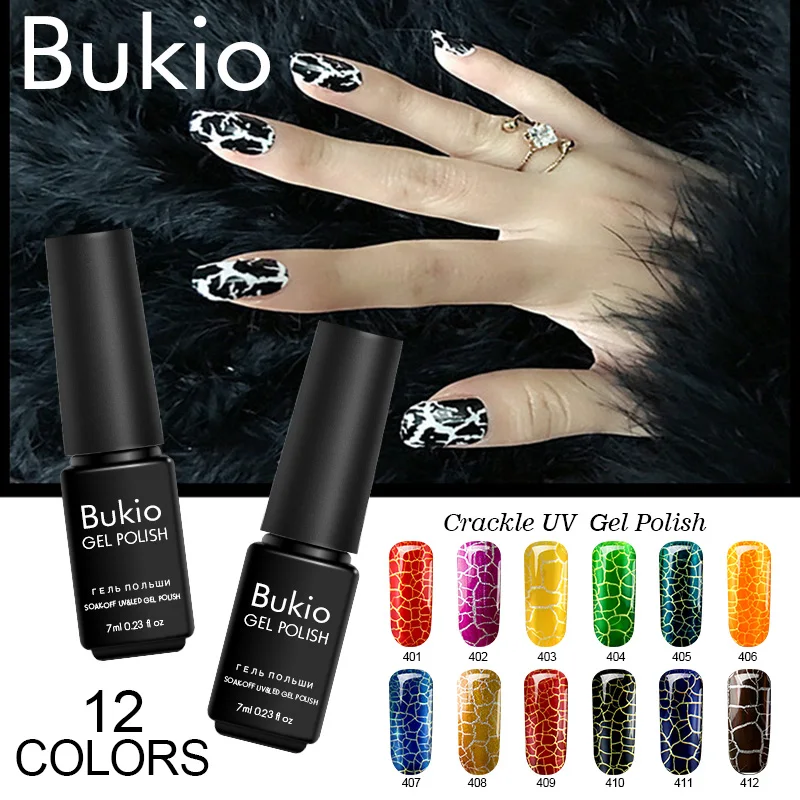 

Bukio All for Manicure and Nail Design Sets of Gel Varnishes Cracking Nail Gel 7ML Hybrid Lacquer for Nails Gel Paints Art