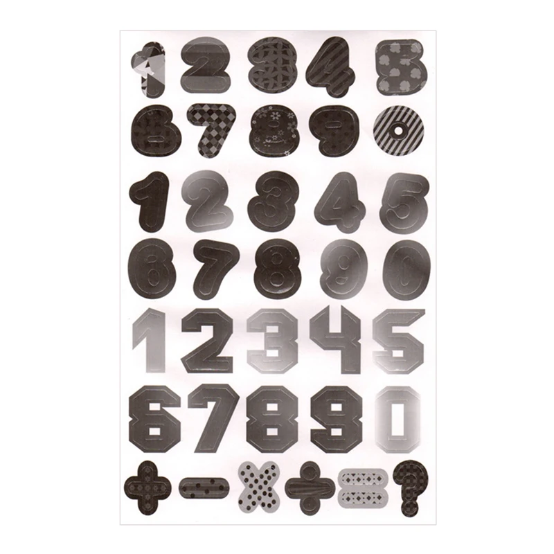 

UainCube 6PCS/set Paper Stickers Letters/Numbers for Children Diary Decoration Sticker