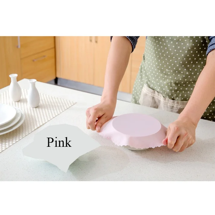 Urijk 1 шт. Крышка для пищевых продуктов высокоэластичная герметичная вакуумная силиконовая обертка для сохранения свежести продуктов Saran контейнер Крышка для хранения кухонные крышки инструменты - Цвет: Pink