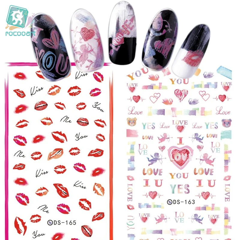 Водопроводный стикер Rocooart DS165 для ногтей элементы Kiss Me красных губ наклейки