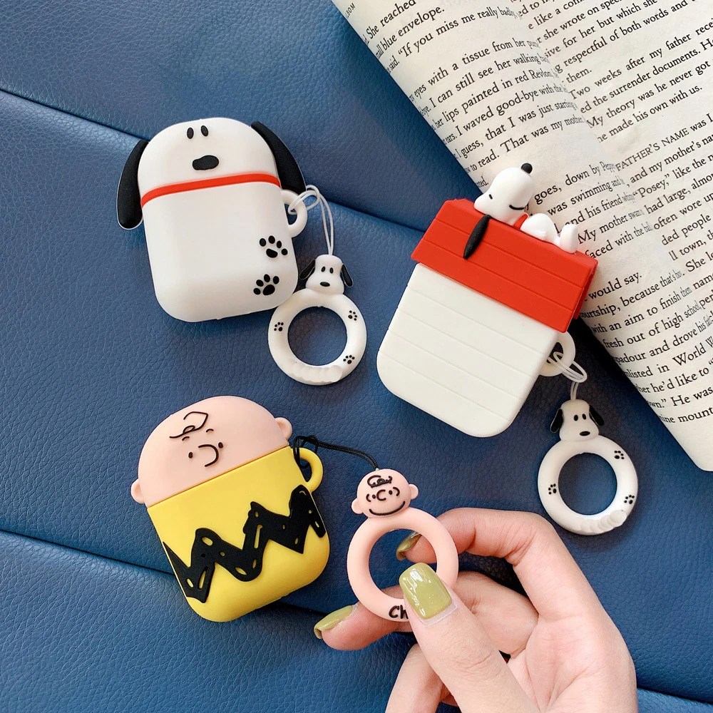 Bluetooth чехол для наушников с 3D милым рисунком из мультфильма "Charlie peanuts Dog" силиконовый чехол для наушников для Apple Airpods 1 2 чехол для зарядки s