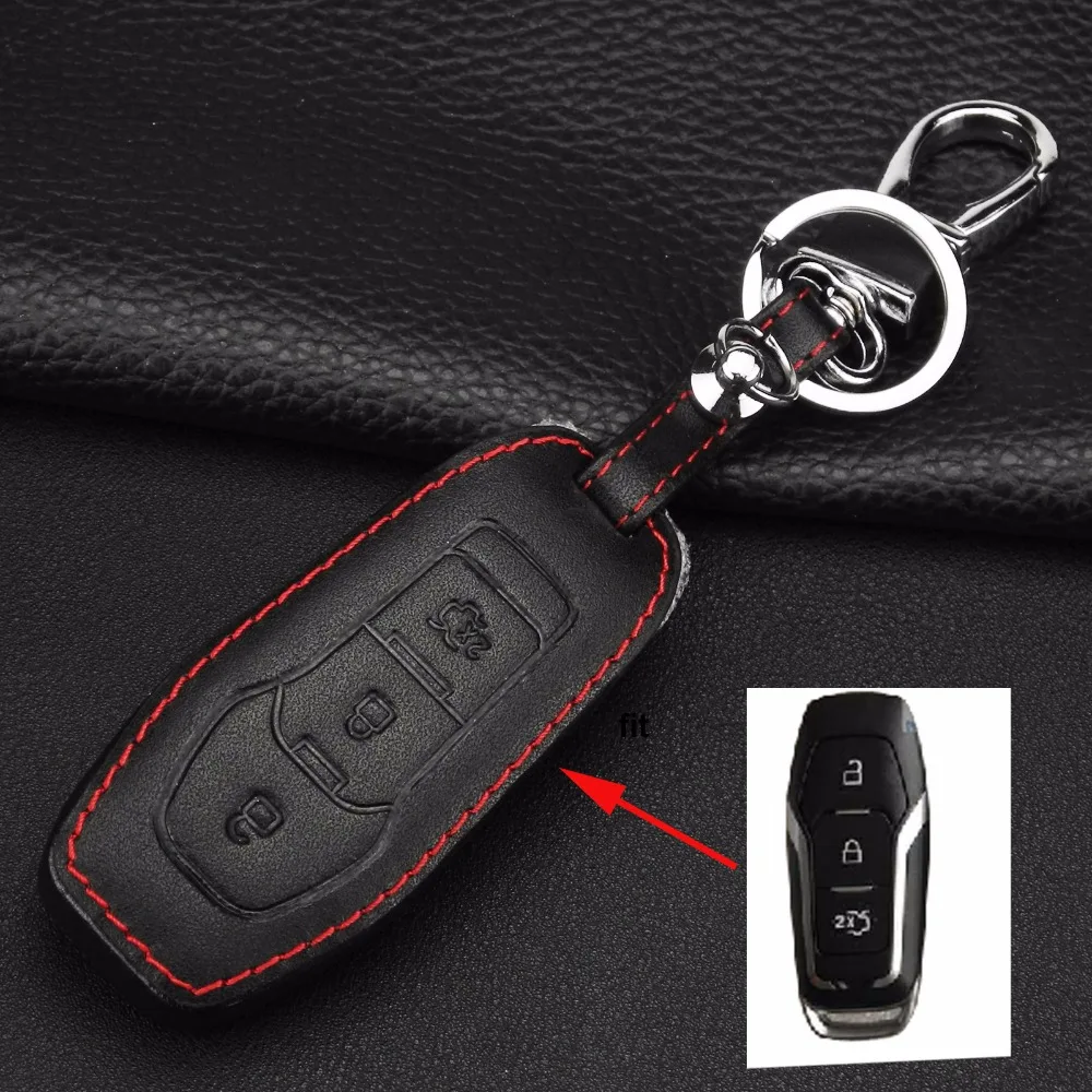 

3 Buttons Remote Car Key Case Cover Leather For Ford Mustang Taurus New Mondeo Smart Key Shell New Sharp Remote Control