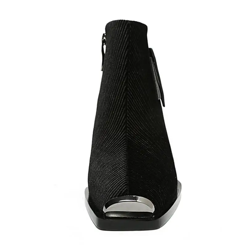 Winter Schuhe Kurze 40 Lebaluka Größe black High Echt 1 Frau 33 khaki Stiefel Karree Leder Zipper Heels Black 2 Stiefeletten Schnalle Frauen xrq0YwvqS
