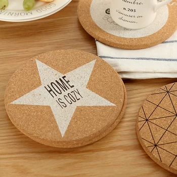

Round Cork Coasters Creative Cup Mug Pot Mat European Animal Cute Insulation Pads Anti-Skip Kitchen Decorative Table Mats