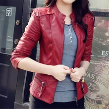 Весеннее кожаное пальто Новая модная кожаная куртка женская короткая тонкая мотоциклетная кожаная одежда женская