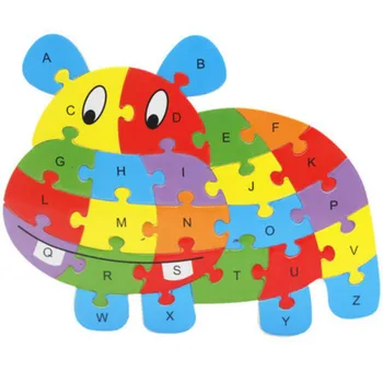 

NEW Wooden Animal 26 Letters Puzzle Toys Cognition Children Puzzle Toys Birthday Gift For Children