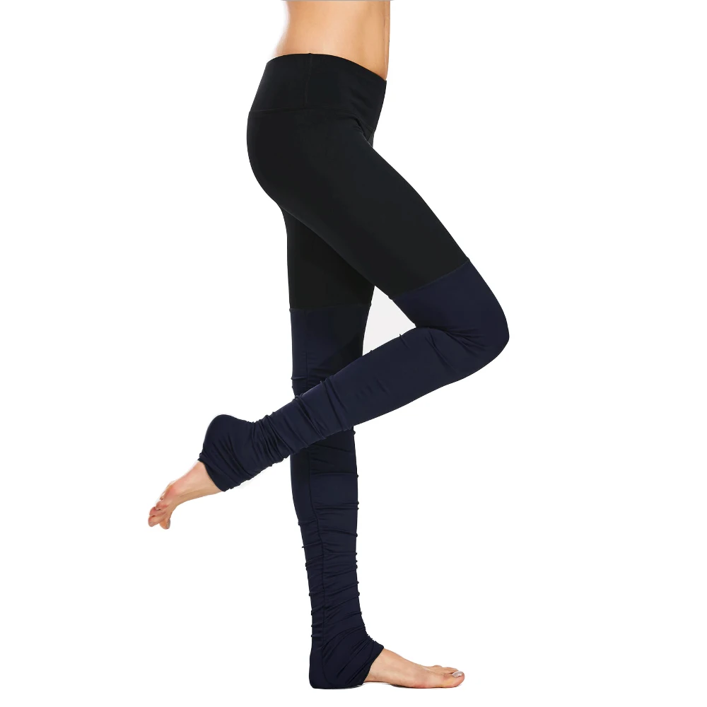 

Fitness Women Yoga Leggings Elastic Waist Slim Screw Thread Step On Foot Stretch Running Gym Workout Tights Female Sports Pants
