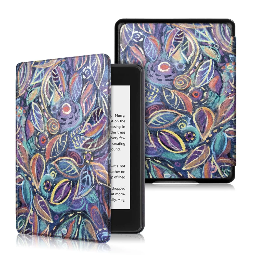 Kindle Paperwhite чехол с принтом из искусственной кожи Smart Cover для Funda Kindle Paperwhite 4 чехол с функцией автоматического пробуждения/сна