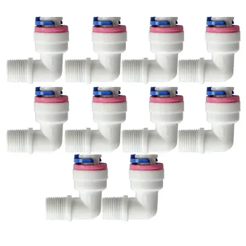 

10pcs 1/8" male to 1/4" queck joint One-way valve check valve reflux non-return valve to prevent fluid backflow L-Type contcator
