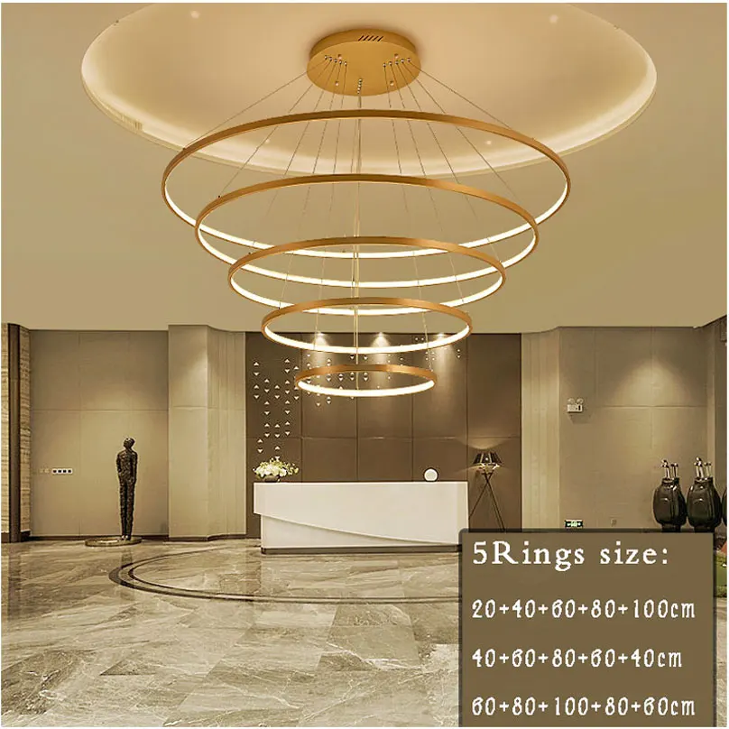 

Made-custom 5Rings Modern Led Ceiling Light For Large Living room Dining room Bedroom Luminares Ceiling Mounted LED Ceiling Lamp