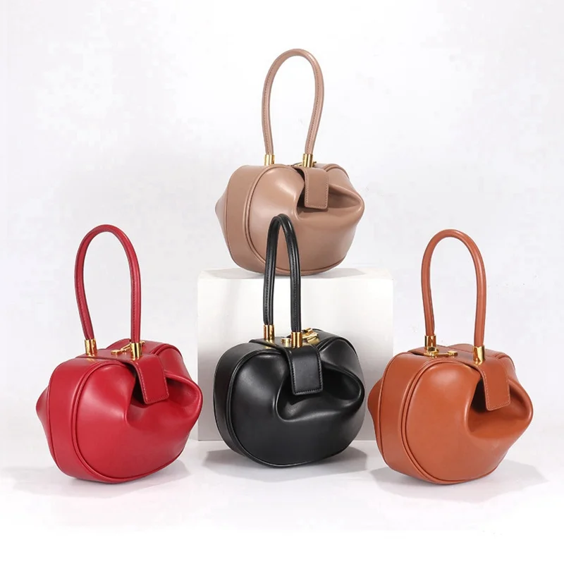 

Genuine Leather Bag Handbags Fashion Evening bag Tote Female Bags 2019 Ladies retro leisure bags Vintage Solid four colors
