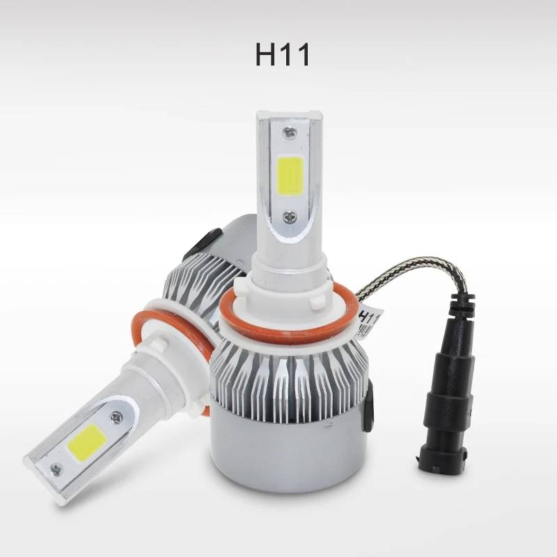 

2pcs H11 H8 LED Car Headlight Bulbs Auto Led Bulb 72W COB White 6000K Headlamp Waterproof Led Lamp 7600LM DC 12V