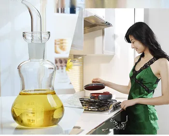 

1PC Olive Oil Vinegar Dispenser Vinegar Dispensing Cruets Glass Bottle 150ml 250ml 500ml Condiment Oil Glass Bottle OK 0355