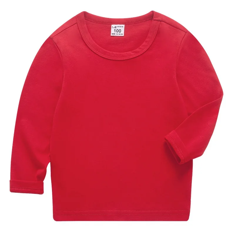VIDMID/футболки с длинными рукавами для мальчиков и девочек; топы для детей; хлопковые футболки; однотонная одежда; топы для мальчиков; футболки 7060 05