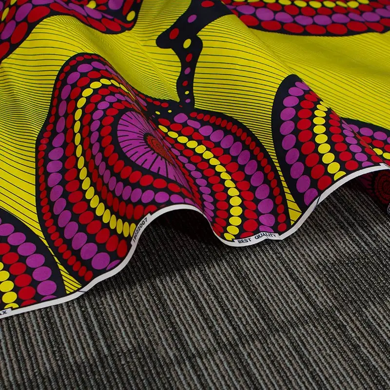 Me-dusa новейшая желтая африканская восковая Штамповка из хлопка Hollandais воск платье своими руками костюм Ткань 6 ярдов/шт Высокое качество