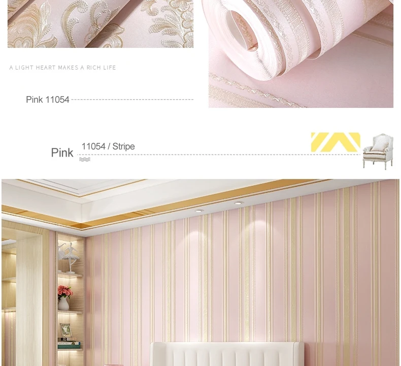 Классический Европейский Florals Stripes обои для стен тиснением 3D рулон обоев из дамастной ткани Спальня Гостиная диван ТВ фон