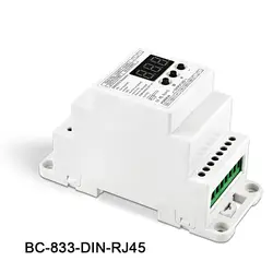 BC-833-DIN-RJ45 DC12-24V вход 8A * 3CH выход, din-рейку 3CH постоянное напряжение DMX512/1990 Декодер контроллер для прокладки водить, лампа