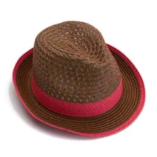 Hot Sale Adult Striped Unisex Casual Panama Acrylic Hats 2015 Ms Male Tie-dye Sunshade Summer Style Spell Color Beach Straw Cap