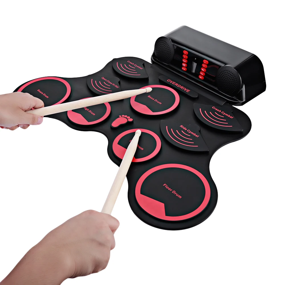 

Children Portable Silicon&Plastic Electronic Drums Digital Roll-Up Drum Practice Set Kit for Beginners Percussion Instrument