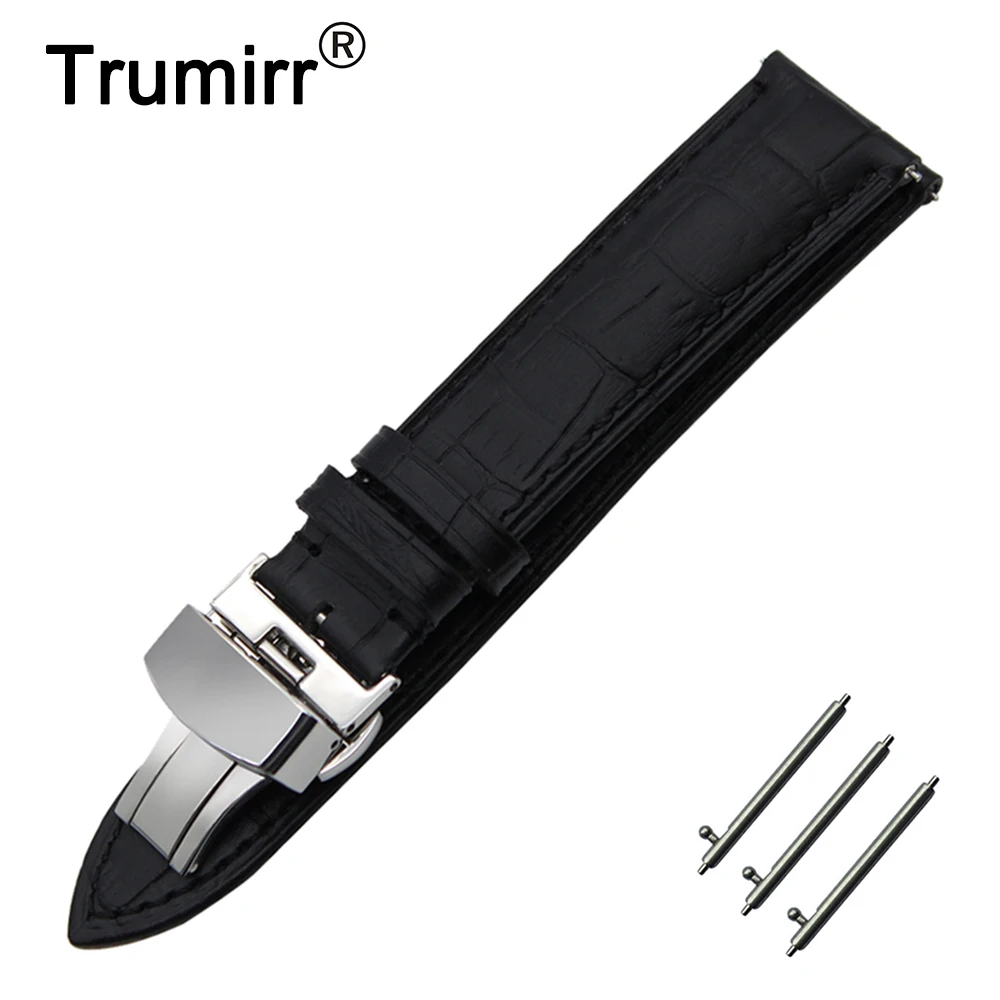 18mm 20mm 22mm First Layer Calf Genuine Leather Watch Band Quick