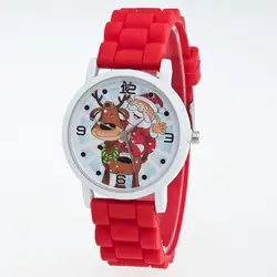 Рождественский подарок Санта Клаус Лидер продаж ЖЕНЕВА Марка Силиконовые Для женщин часы Дамская мода платье кварцевые наручные женские