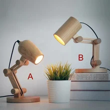 Новейший дизайн деревянные настольные лампы Настольная лампа Гостиная Спальня Декор 110-240 в стол из массивной древесины освещение