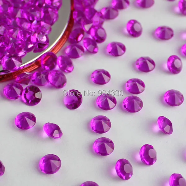 

Free Shipping LANZZAY 1000pcs Plum 6.5mm 1 Carat Acrylic Diamond Confetti Wedding Party Crystals Decoration High Quality
