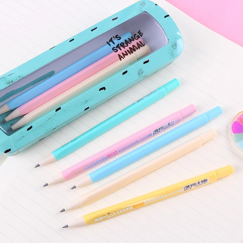 

MIRUI Korea stationery true color creative cute pencil primary school activity pencil automatic pencil write continuous lead 2B