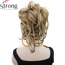 StrongBeauty 12 дюймов Регулируемый грязный стиль конский хвост наращивание волос синтетические волосы-кусок с челюстью коготь выбор цвета