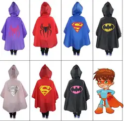 Малыш плащ Одежда Водонепроницаемый Супер Герои детский дождевик ребенок Супермен Бэтмен супергероя плащи непромокаемый ткань для детей