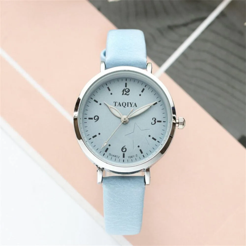 Горячая распродажа женский металлический корпус часов Дамское Платье кожаный