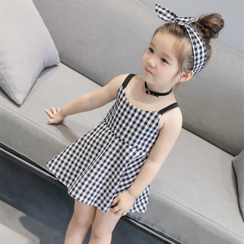 

Kids Girls Striped Lattice Dress Summer Girl White Elegant Princess Dresses 2 3 4 5 6 Years Children Birthday Clothing Sundress