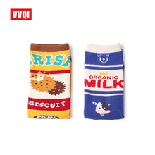 VVQI носки в стиле Харадзюку милые носки для влюбленных с японским рисунком конуса, шоколада, молока, уличная одежда, носки-лодочки радужные розовые забавные носки корейский подарок