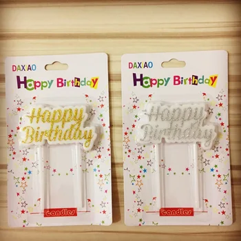 

1PCS/set birthday candle cake topper for happy birthday party 1pcs gold birthday cake topper Bougie height 12cm
